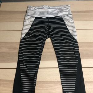 Athleta striped Capri leggings.